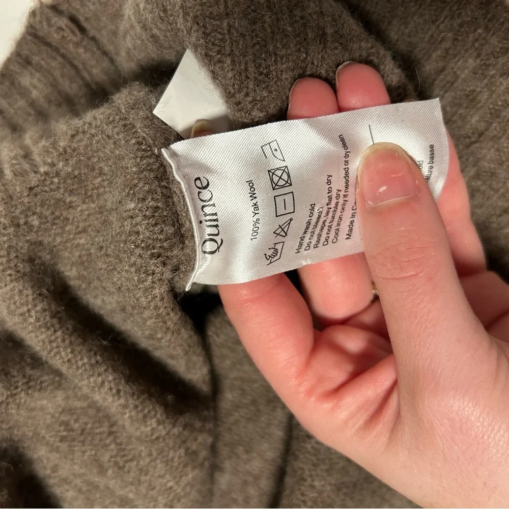 Quince Womens 100% Yak Wool Turtleneck Sweater Heather Brown M medium - Picture 6 of 9